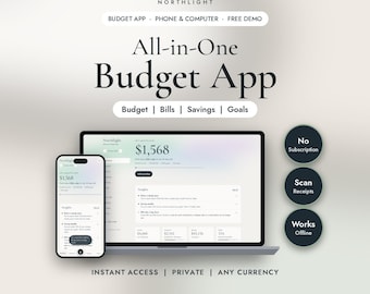 Budgetplaner-App | All-in-One-Budget-Tracker | Monatliche Ausgaben- und Rechnungsübersicht | Northlight