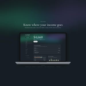 Budget app income overview showing paychecks, extra income and where your income goes