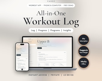Trainings-Tracker-App | Progressives Überlastungstraining | Fitness-Tracker & -Protokoll | Varde