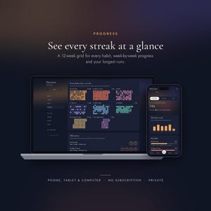 Habit Tracker App | Daily Habit Tracker with Streaks & Goals | Digital Habit Tracker | Horizon image 5