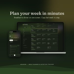 Meal Planner App for Phone & Computer | Weekly Meal Plan, Grocery List, Calorie and Macro Tracker | No Subscription | Meadow image 3