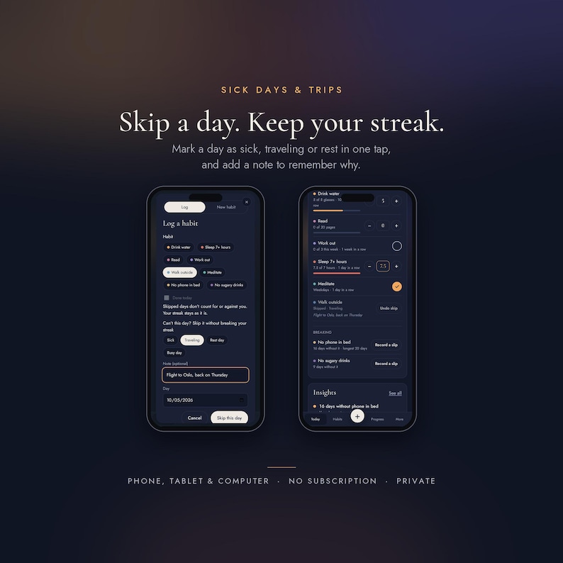 Habit Tracker App | Daily Habit Tracker with Streaks & Goals | Digital Habit Tracker | Horizon image 8