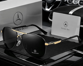 Les lunettes de soleil de conduite polarisées Mercedes-Benz, les lunettes de soleil à monture métallique, les cadeaux haut de gamme sont le choix parfait pour les amateurs de voitures.
