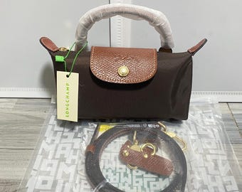 Longchamp Mini Brown Shoulder Bag | Detachable Strap Crossbody Purse