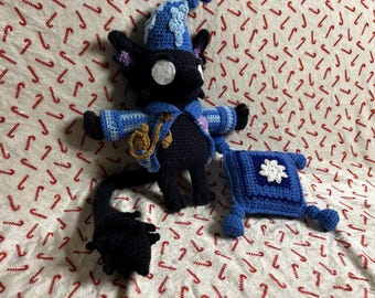 Crocheted Rem Plushie and His Pillow From Deadlock