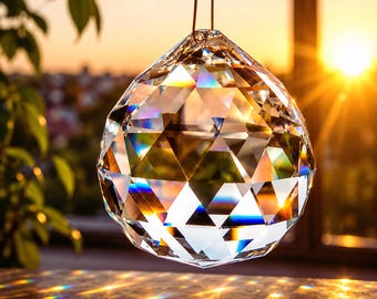 Crystal Suncatcher Hanging Prism Rainbow Maker Window Pendant Decor for Home Garden Gift