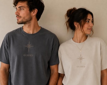 Guided Shirt, Minimalist Graphic Tee, Celestial Star T-Shirt, Comfort Colors Tee, Spiritual Aesthetic Shirt