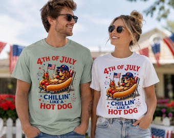 4. Juli Chillin' Like a Hot Dog T-Shirt | Sommer Shirt