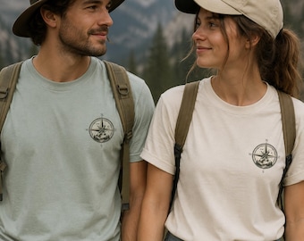Vintage Kompass Brust Logo T-Shirt | Maritimes Abenteuer-T-Shirt