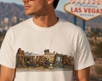 Nevada T-Shirt, Las Vegas Grafik-T-Shirt, Vintage Wüstenlandschaft Hemd, Unisex T-Shirt im Western-Stil, Nevada Souvenir Geschenk für Männer Frauen