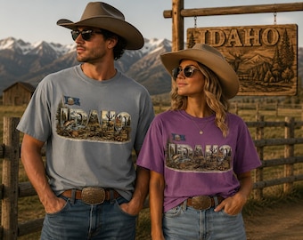 Idaho Grafik-T-Shirt, Vintage Idaho T-Shirt, Berglandschaft Shirt, Idaho State Pride T-Shirt, rustikales Outdoor Shirt, Idaho Souvenir Geschenk