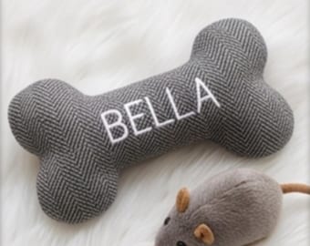 Personalized Dog Toy Custom Embroidered Bone Pet Toy Pet Name Toys New Puppy Gift Gift For Dog Mom Birthday Gift For Dog Owners Plush