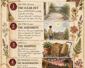 Balcony Garden Guide: 12-Page Printable Plant Care Workbook (Digital Download)