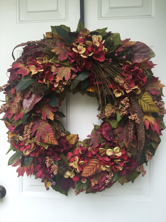 Sale! White Sunflower /& Hydrangea Accented with Brown and Green Wreath