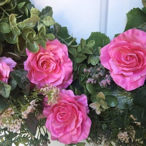 Pink Wild Rose & Roses Wreath image 3