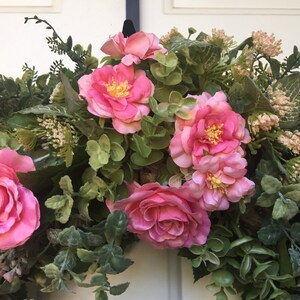 Pink Wild Rose & Roses Wreath image 2