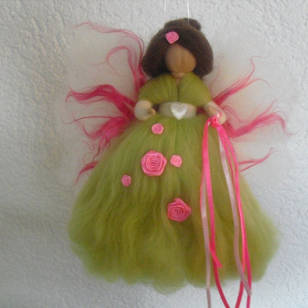 RESERVED  10 inch hand made needle felted green fairy