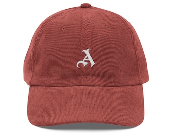 Gunners White Cannon Embroidery  Corduroy Cap: Arsenal Football Fan Retro Vintage Style Gift