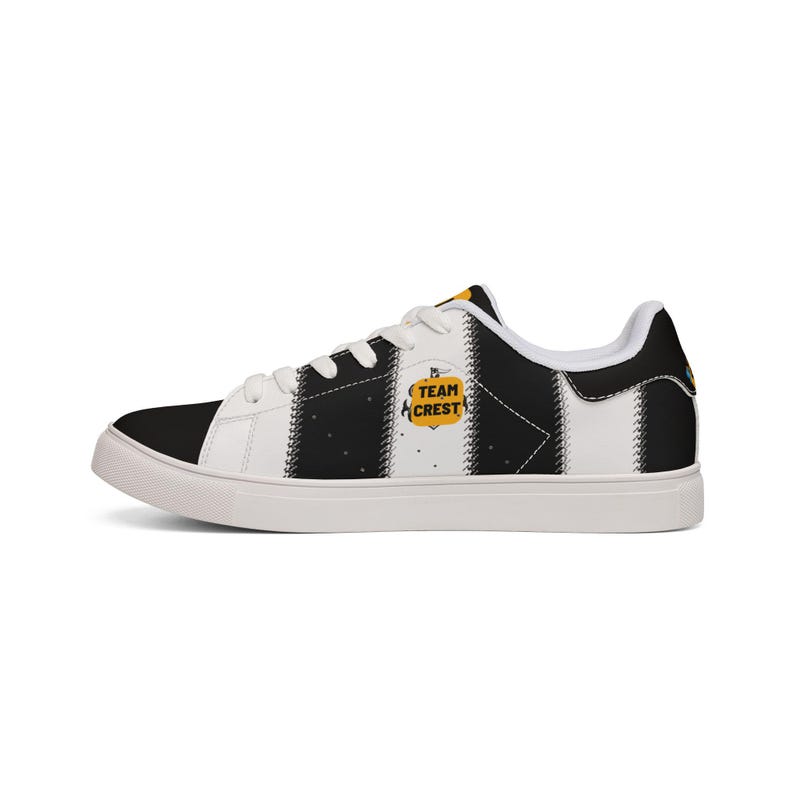 Men Newcastle Leather Sneakers | Toon Army Jersey Inspired Low Tops | Magpies Football Kicks | Geordie Streetwear image 5