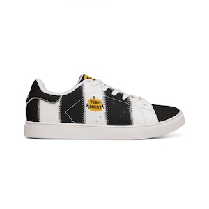 Men Newcastle Leather Sneakers | Toon Army Jersey Inspired Low Tops | Magpies Football Kicks | Geordie Streetwear image 2
