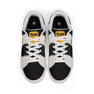 Men Newcastle Leather Sneakers | Toon Army Jersey Inspired Low Tops | Magpies Football Kicks | Geordie Streetwear image 3