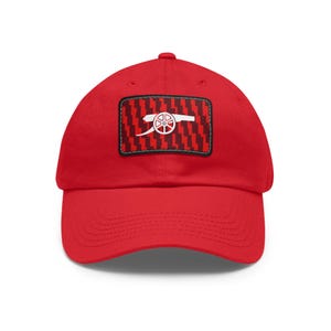 Arsenal Cannon Hat | Leather Patch Gunners Cap | London Football Fan Gear | Gooner Baseball Hat | Premium Soccer Supporter Gift