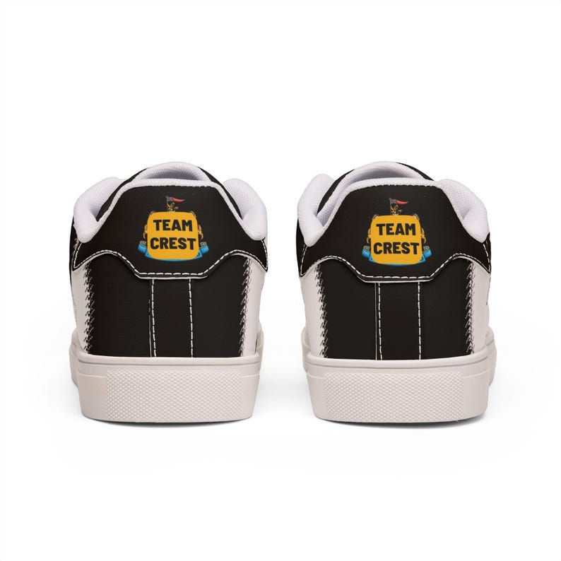 Men Newcastle Leather Sneakers | Toon Army Jersey Inspired Low Tops | Magpies Football Kicks | Geordie Streetwear image 4