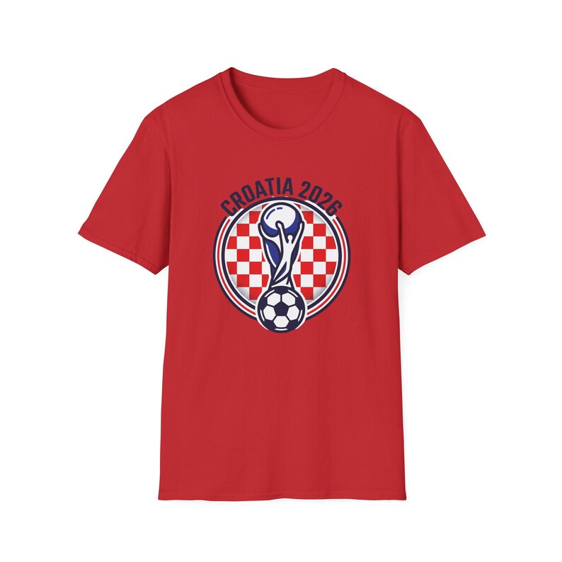 T-shirt voetbaltrofee KROATI 2026 | Voetbal T-shirt UNISEX afbeelding 5