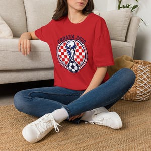 T-shirt voetbaltrofee KROATI 2026 | Voetbal T-shirt UNISEX afbeelding 15