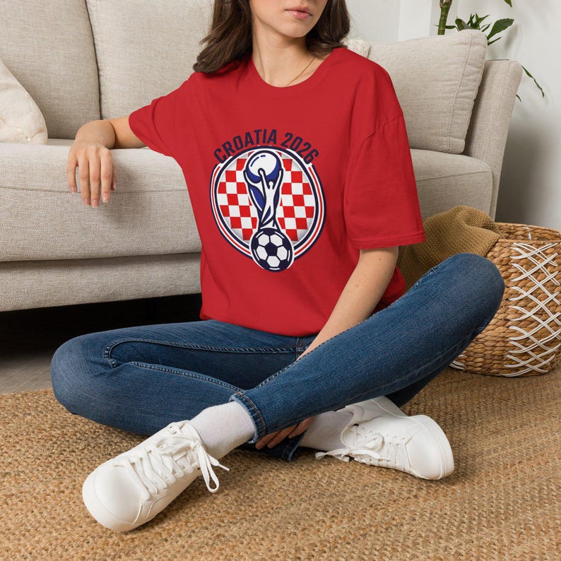 T-shirt voetbaltrofee KROATI 2026 | Voetbal T-shirt UNISEX afbeelding 15
