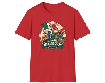 Mexico 2026  Soccer  Fans T-Shirt | Mexican Flag Football Tee