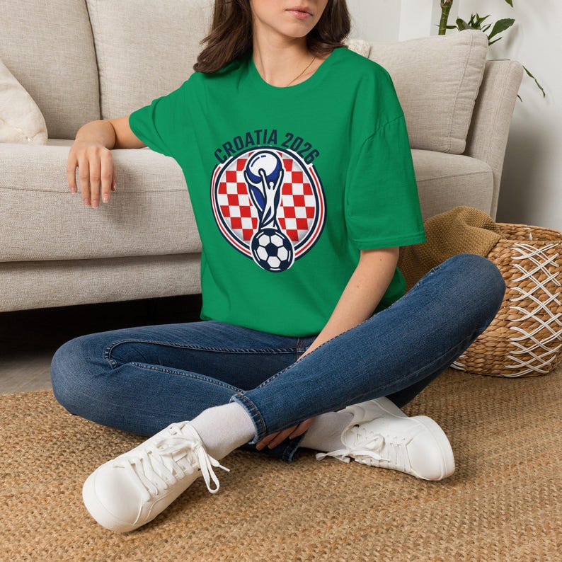 T-shirt voetbaltrofee KROATI 2026 | Voetbal T-shirt UNISEX afbeelding 12