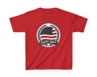Happy 250th  july 4th Celebration  kids tee | American flag patriotic shirt  unisex