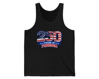 250 Years Freedom Tank | Vintage Americana Flag Patriotic Shirt