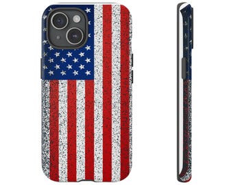 Wytrzymałe etui z flagą amerykańską 4 lipca | Etui na telefon, patriotyczne gwiazdy i paski