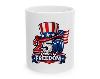 4th of July Freedom Mug | Patriotic USA Flag Uncle Sam Hat Design
