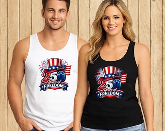250 Years of Freedom 4th of July Tank | Patriotic USA Flag Hat Design