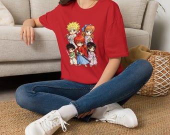 Chibi Anime Character Group T-Shirt | Rurouni Kenshin Characters