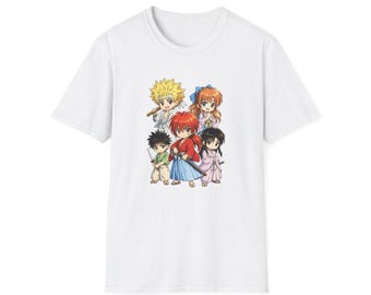Chibi Anime Character Group T-Shirt | Rurouni Kenshin Characters