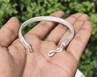 925 Sterling Silver Multi-Strand Mesh Bracelet for Women & Men, Handmade Silver Rope Bracelet, Minimalist Stackable Jewelry