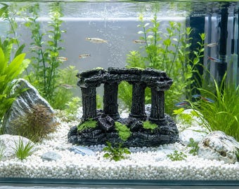 Aquarium-Dekoration, römische Ruinen-Ornament aus Kunstharz mit vier Säulen