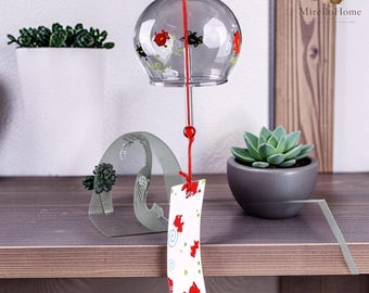 Japanese Glass Furin Wind Chime Handmade Wind Bell Home Decor