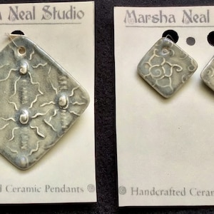 Destash Marsha Neal Porcelain Pendant/Earrings Set A