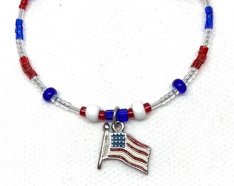 Destash Patriotic Memory Wire Bracelet Kit - Choose Your Size