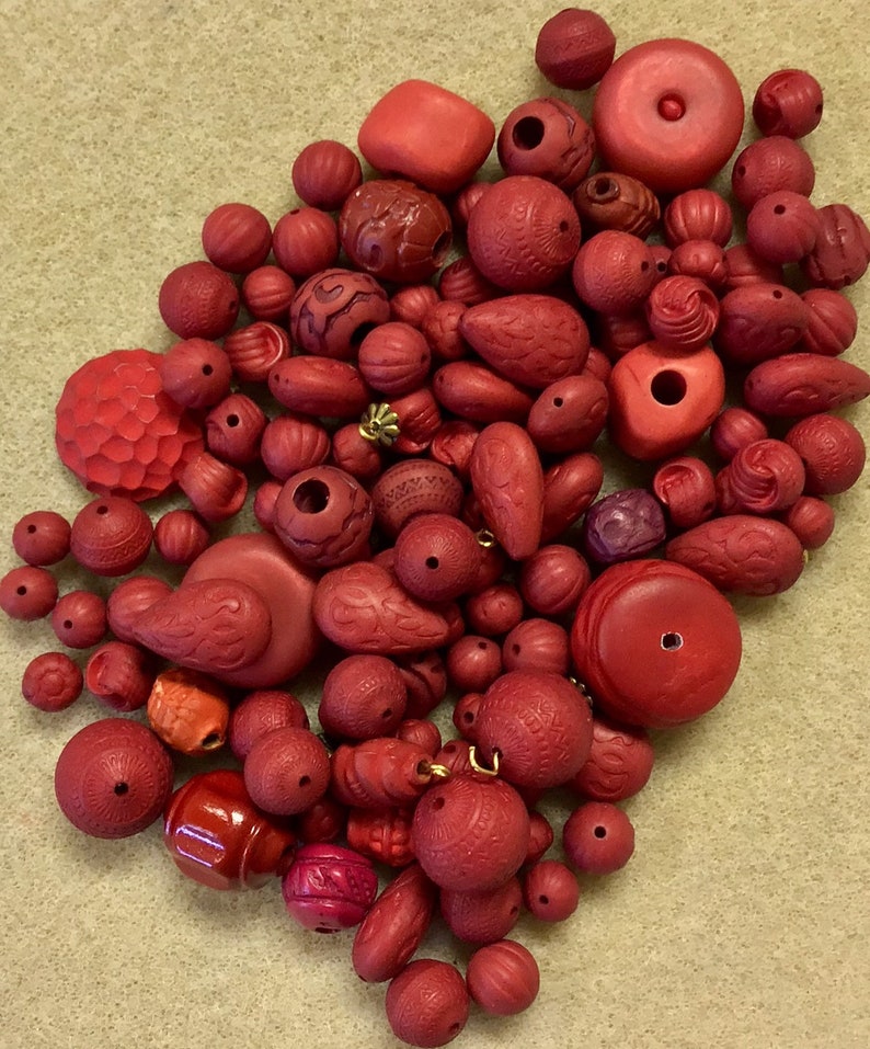 Destash Wood and Clay Beads Assortment