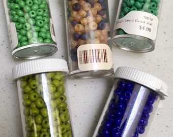 Destash Czech 6-0 Seed Bead Vial Assortment #2 - 5 Vials