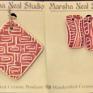 Destash Marsha Neal Porcelain Pendant/Earrings Set Q