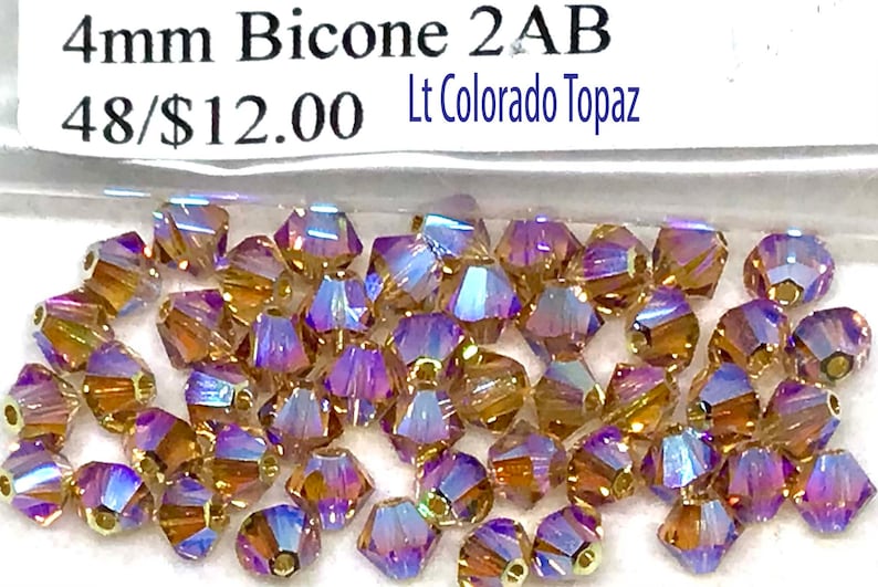 Destash Genuine Swarovski Crystals, 4 Mm Bicones 2AB & One 2X Crystals ...