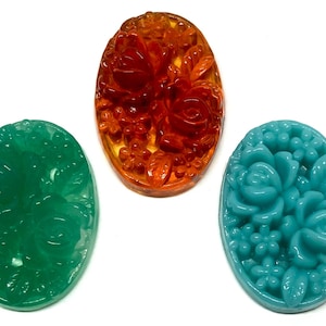 Destash Vintage Japanese Glass Stone Cabochons - 1 dozen, choice of color