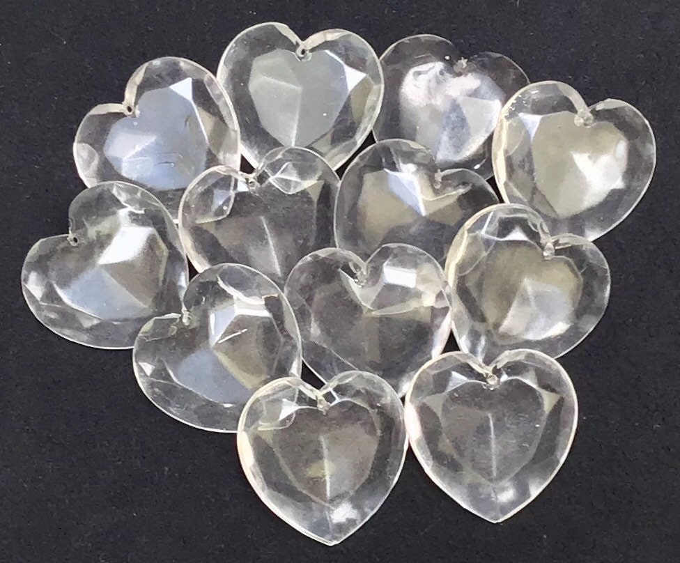 RUIXUAN 10pcs/lot Blank Clear Acrylic Heart Shape Pendants Material,  Plexiglass Laser Cut Blank Hearts Keychain Necklace DIY Accessory 1/8  Thickness